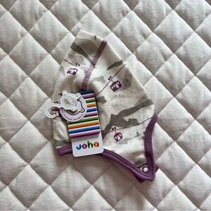 NWT Joha wool & bamboo pointed purple outdoor baby hat size 4-9 months